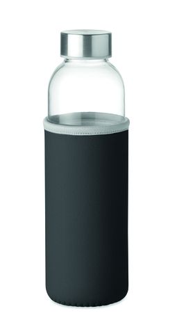 Gepersonaliseerde Glazen Waterfles met Neopreen Hoes - Eigen Ontwerp