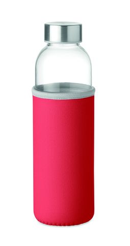 Gepersonaliseerde Glazen Waterfles met Neopreen Hoes - Eigen Ontwerp