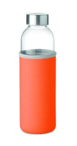 Gepersonaliseerde Glazen Waterfles met Neopreen Hoes - Eigen Ontwerp