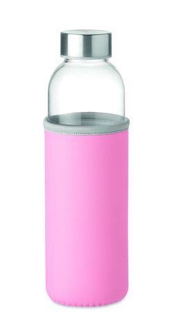 Gepersonaliseerde Glazen Waterfles met Neopreen Hoes - Eigen Ontwerp
