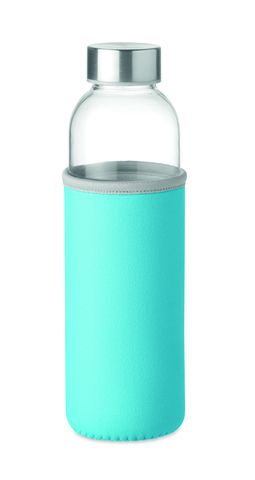 Gepersonaliseerde Glazen Waterfles met Neopreen Hoes - Eigen Ontwerp