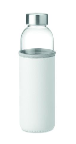 Gepersonaliseerde Glazen Waterfles met Neopreen Hoes - Eigen Ontwerp
