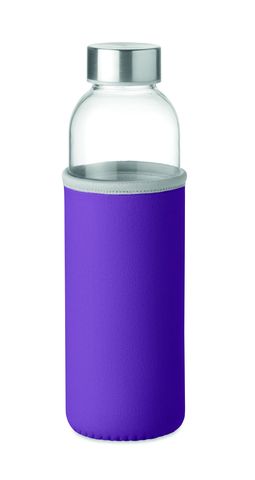 Gepersonaliseerde Glazen Waterfles met Neopreen Hoes - Eigen Ontwerp